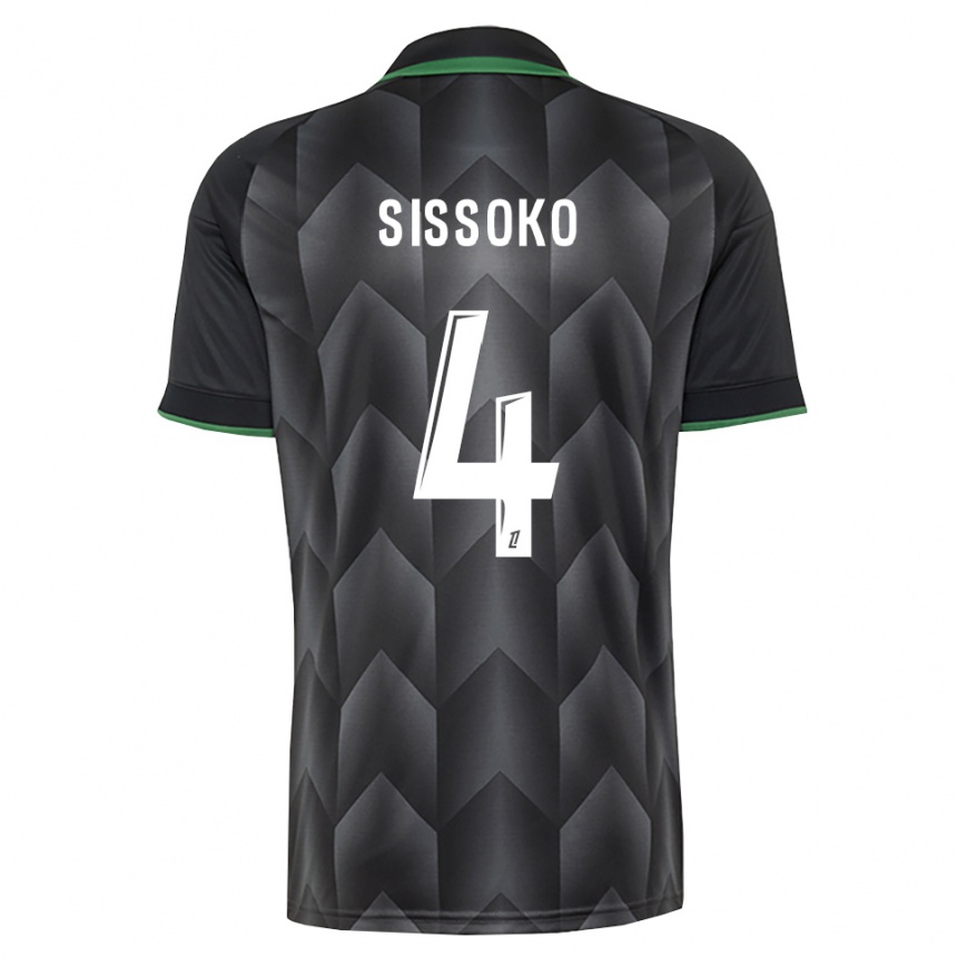 גברים כדורגל Tidjane Sissoko #4 לבן שחור ירוק הרחק ג'רזי 2026/27