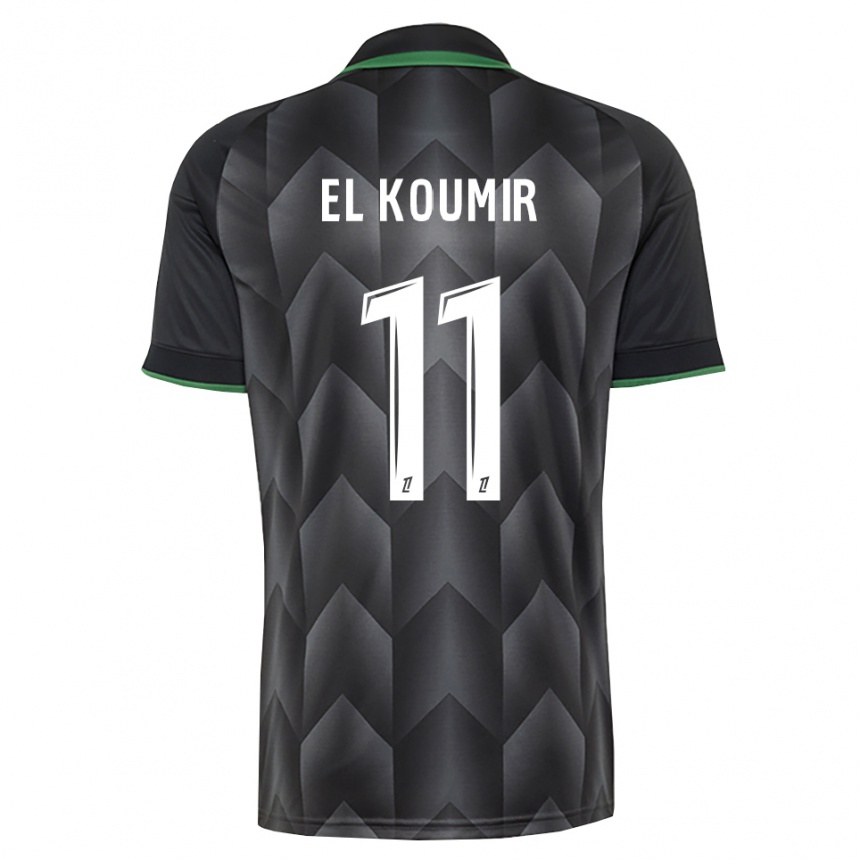 גברים כדורגל Kaîna El Koumir #11 לבן שחור ירוק הרחק ג'רזי 2026/27 גברים כדורגל Kaîna El Koumir #11 לבן שחור ירוק הרחק ג'רזי 2026/27