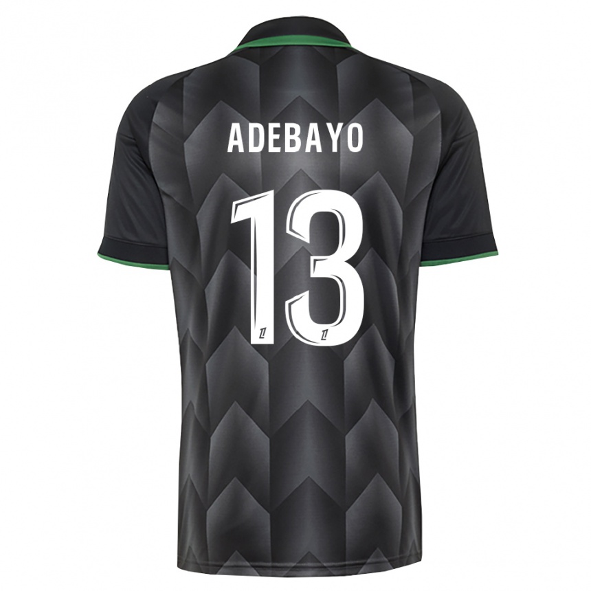 גברים כדורגל Kamil Adebayo #13 לבן שחור ירוק הרחק ג'רזי 2026/27