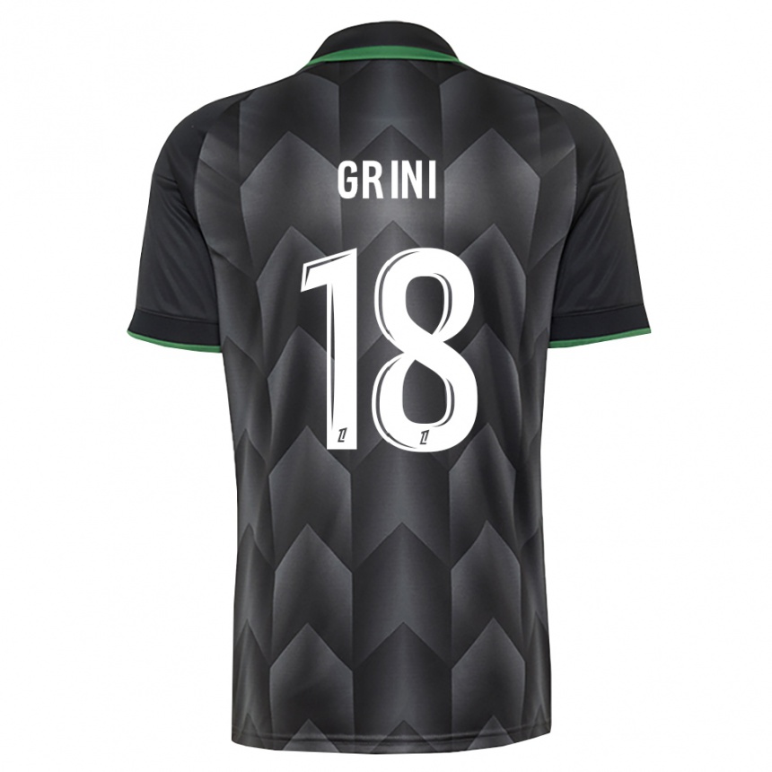 גברים כדורגל Ilyes Grini #18 לבן שחור ירוק הרחק ג'רזי 2026/27