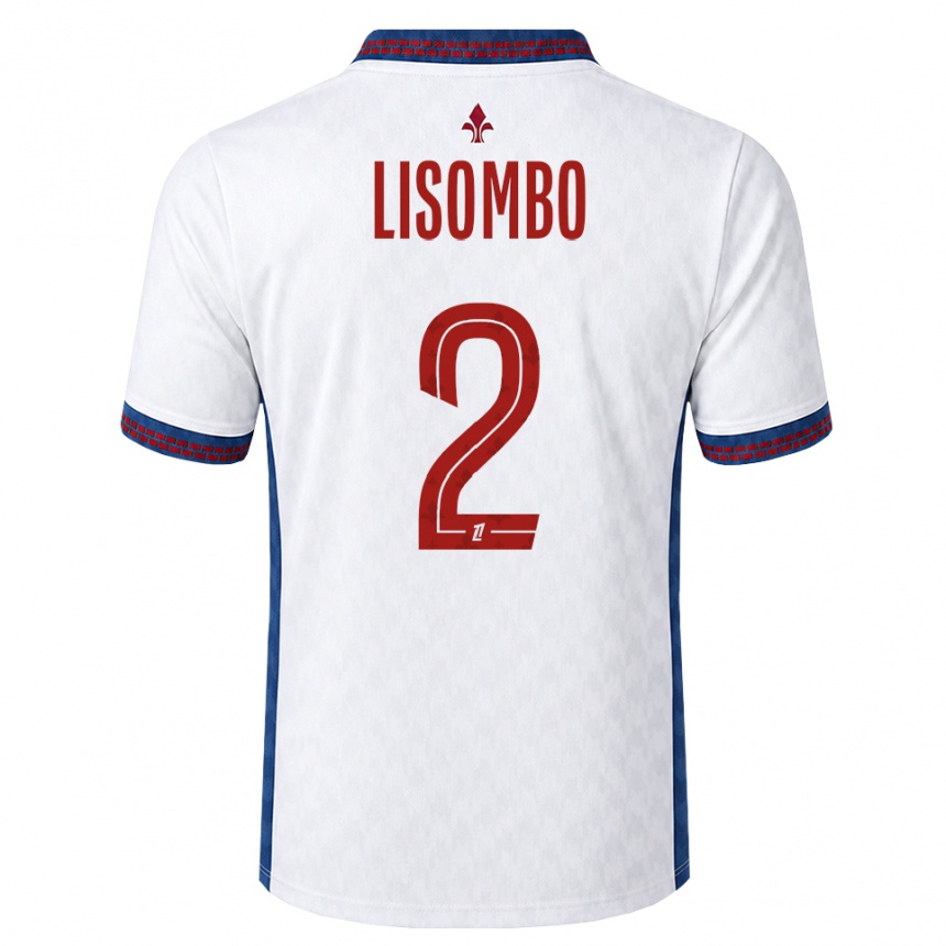 גברים כדורגל Lougy Lisombo #2 אדום לבן כחול הרחק ג'רזי 2026/27