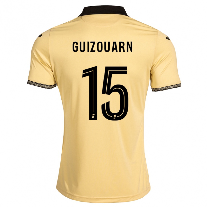 גברים כדורגל Dorian Guizouarn #15 לבן נאבאחו שחור הרחק ג'רזי 2026/27