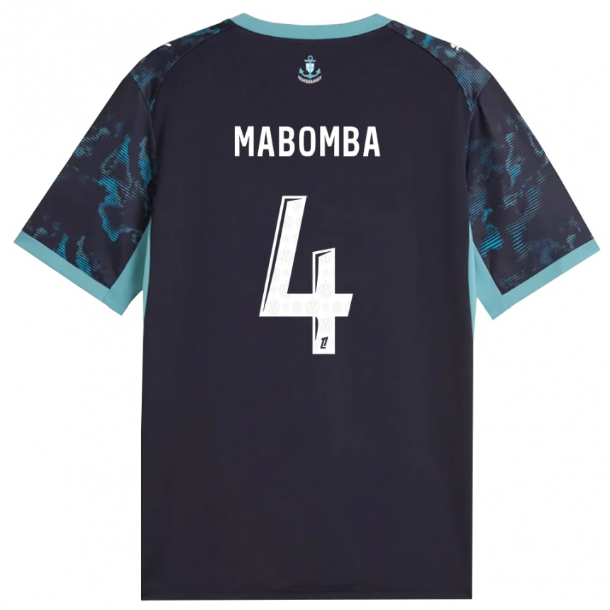 גברים כדורגל Daniel Mabomba #4 טורקיז בהיר שחור הרחק ג'רזי 2026/27