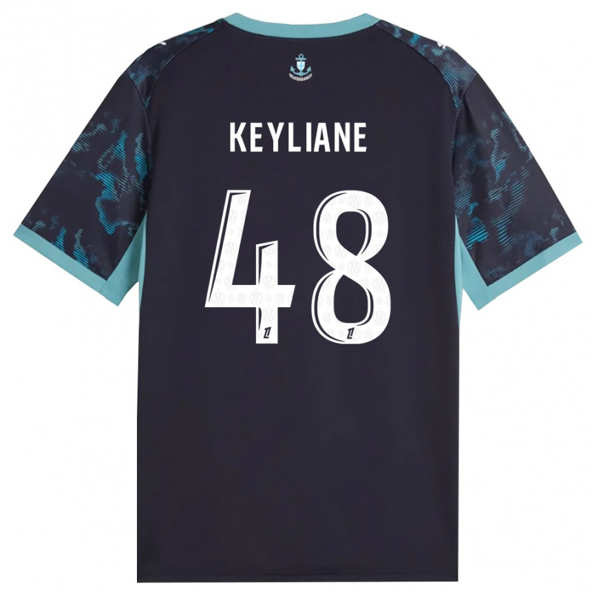 גברים כדורגל Keyliane Abdallah #48 טורקיז בהיר שחור הרחק ג'רזי 2026/27 גברים כדורגל Keyliane Abdallah #48 טורקיז בהיר שחור הרחק ג'רזי 2026/27