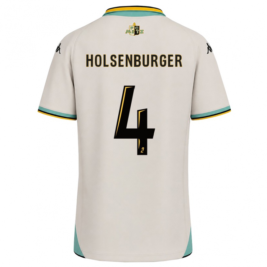 גברים כדורגל Ruben Holsenburger #4 לבן פרחוני שחור הרחק ג'רזי 2026/27