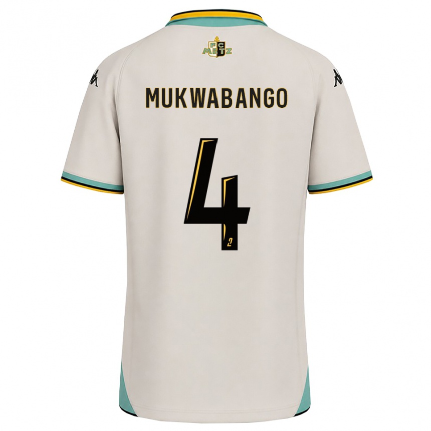 גברים כדורגל Bénit Mukwabango #4 לבן פרחוני שחור הרחק ג'רזי 2026/27