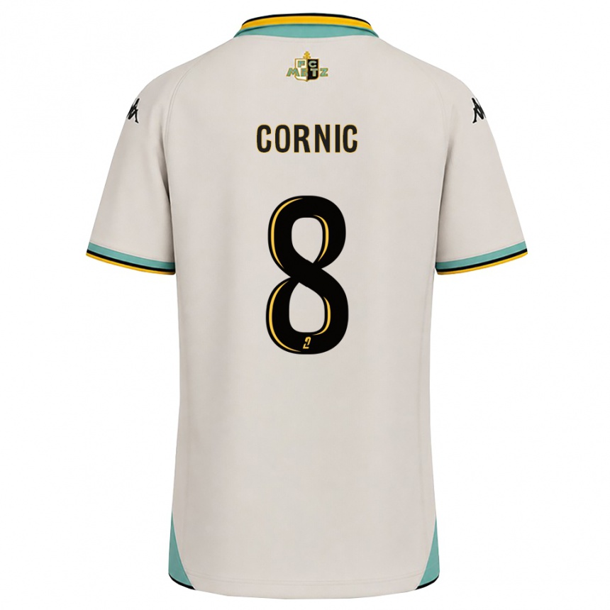גברים כדורגל Andréa Cornic #8 לבן פרחוני שחור הרחק ג'רזי 2026/27