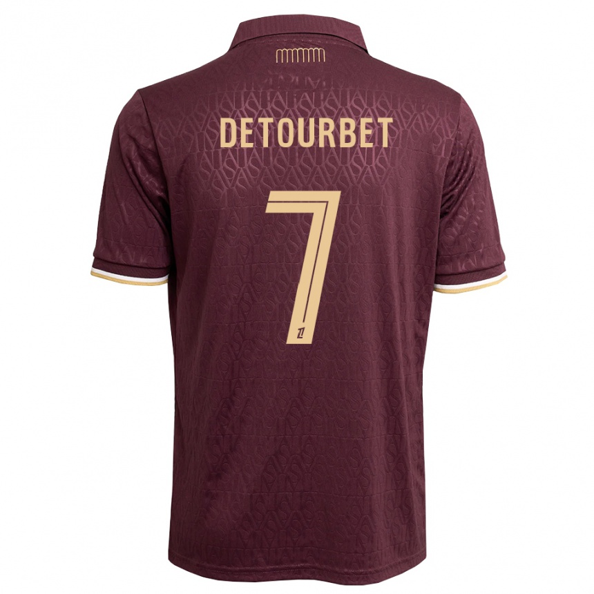 גברים כדורגל Mathys Detourbet #7 חום חולי אדום הרחק ג'רזי 2026/27