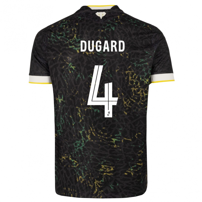 גברים כדורגל Taigy Dugard #4 שחור לבן צהוב הרחק ג'רזי 2026/27
