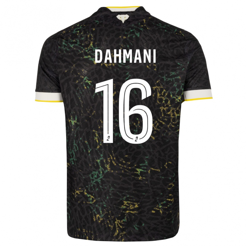 גברים כדורגל Waël Dahmani #16 שחור לבן צהוב הרחק ג'רזי 2026/27