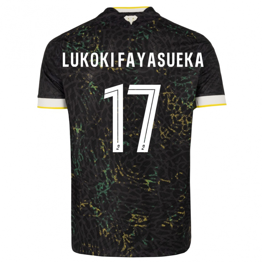 גברים כדורגל Kévin Lukoki Fayasueka #17 שחור לבן צהוב הרחק ג'רזי 2026/27