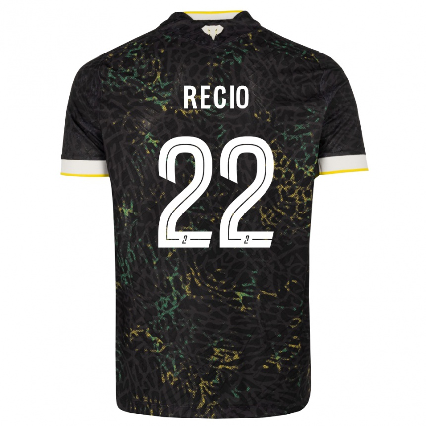 גברים כדורגל Andrea Recio #22 שחור לבן צהוב הרחק ג'רזי 2026/27