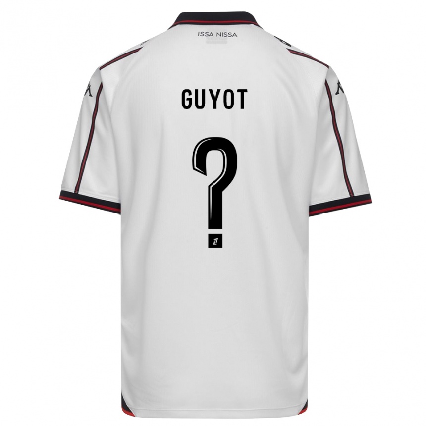 גברים כדורגל Loucas Guyot #0 שחור לבן הרחק ג'רזי 2026/27