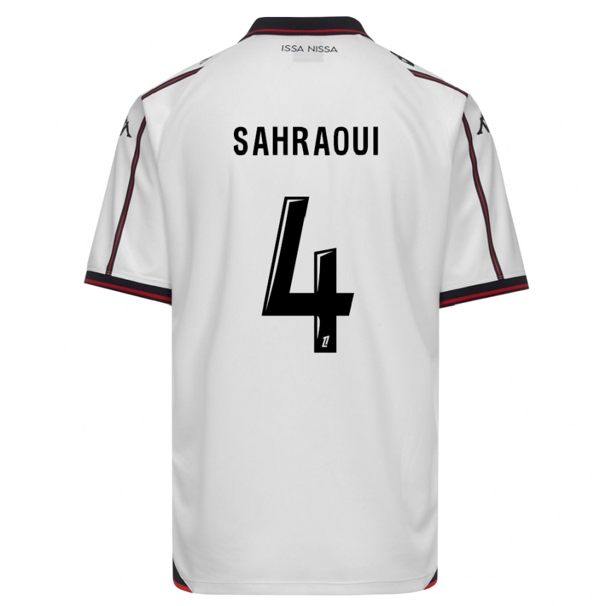 גברים כדורגל Elias Sahraoui #4 שחור לבן הרחק ג'רזי 2026/27 גברים כדורגל Elias Sahraoui #4 שחור לבן הרחק ג'רזי 2026/27