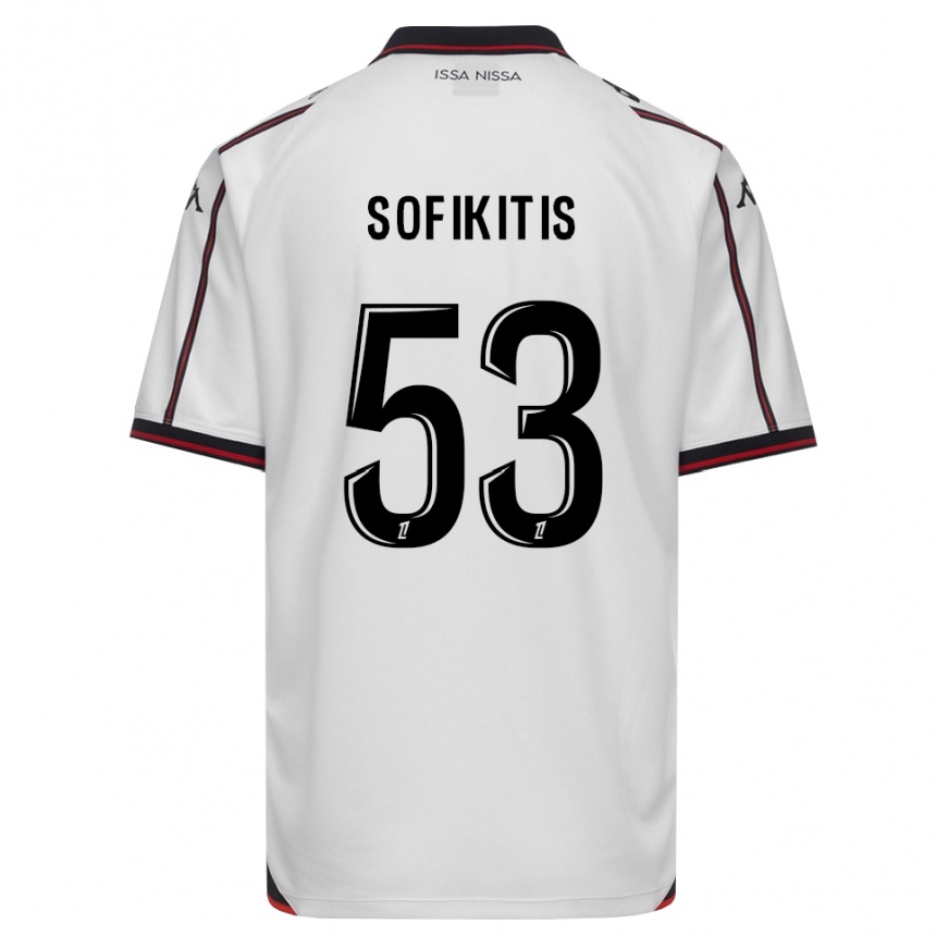 גברים כדורגל Yanis Sofikitis #53 שחור לבן הרחק ג'רזי 2026/27