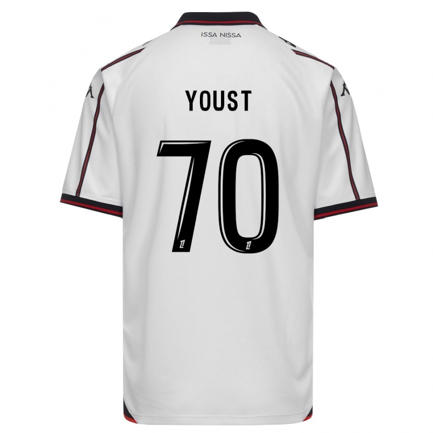 גברים כדורגל Matys Youst #70 שחור לבן הרחק ג'רזי 2026/27