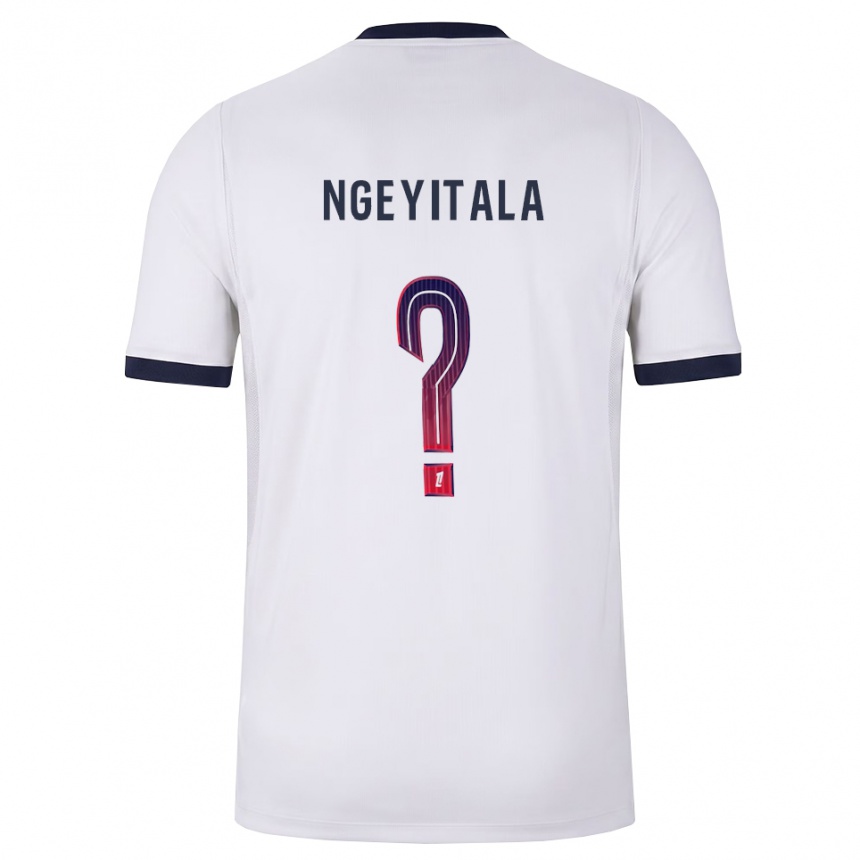 גברים כדורגל Aurélien Ngeyitala #0 לבן שחור אדום הרחק ג'רזי 2026/27 גברים כדורגל Aurélien Ngeyitala #0 לבן שחור אדום הרחק ג'רזי 2026/27