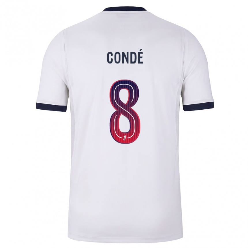 גברים כדורגל Alkaly Condé #8 לבן שחור אדום הרחק ג'רזי 2026/27