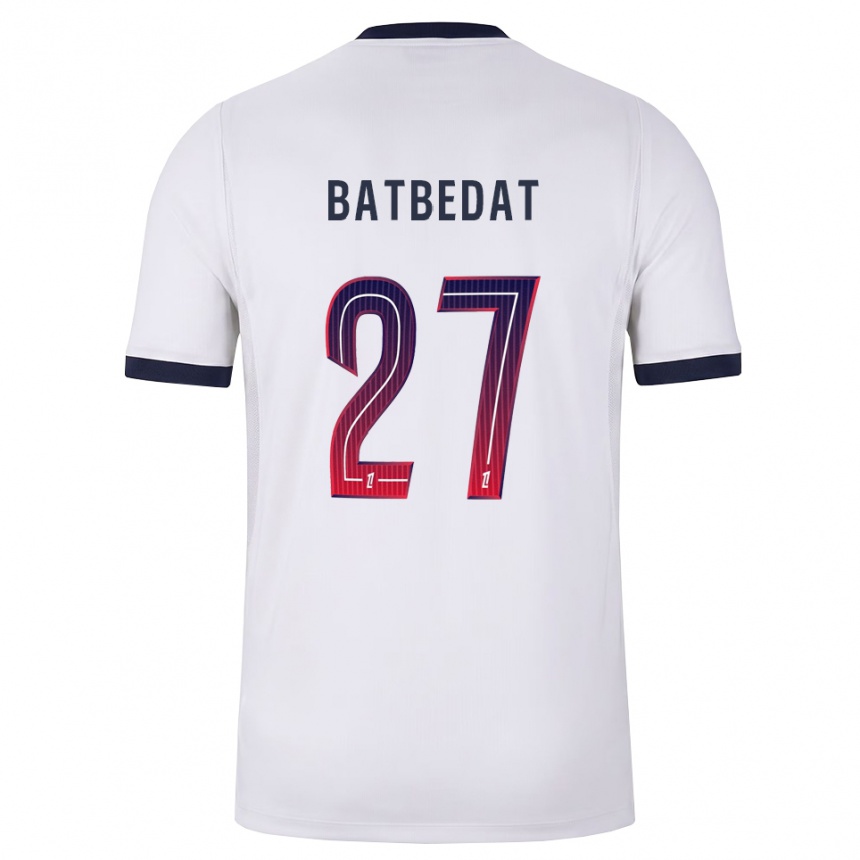 גברים כדורגל Lucas Batbedat #27 לבן שחור אדום הרחק ג'רזי 2026/27