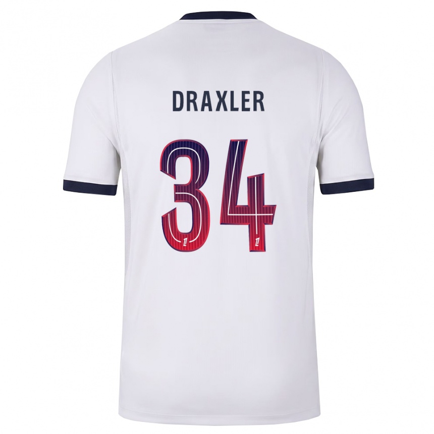 גברים כדורגל יוליאן דראקסלר #34 לבן שחור אדום הרחק ג'רזי 2026/27 גברים כדורגל יוליאן דראקסלר #34 לבן שחור אדום הרחק ג'רזי 2026/27