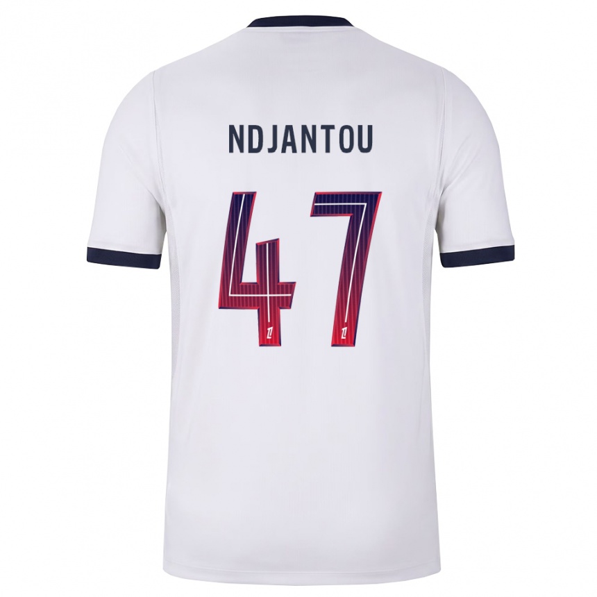 גברים כדורגל Quentin Ndjantou #47 לבן שחור אדום הרחק ג'רזי 2026/27