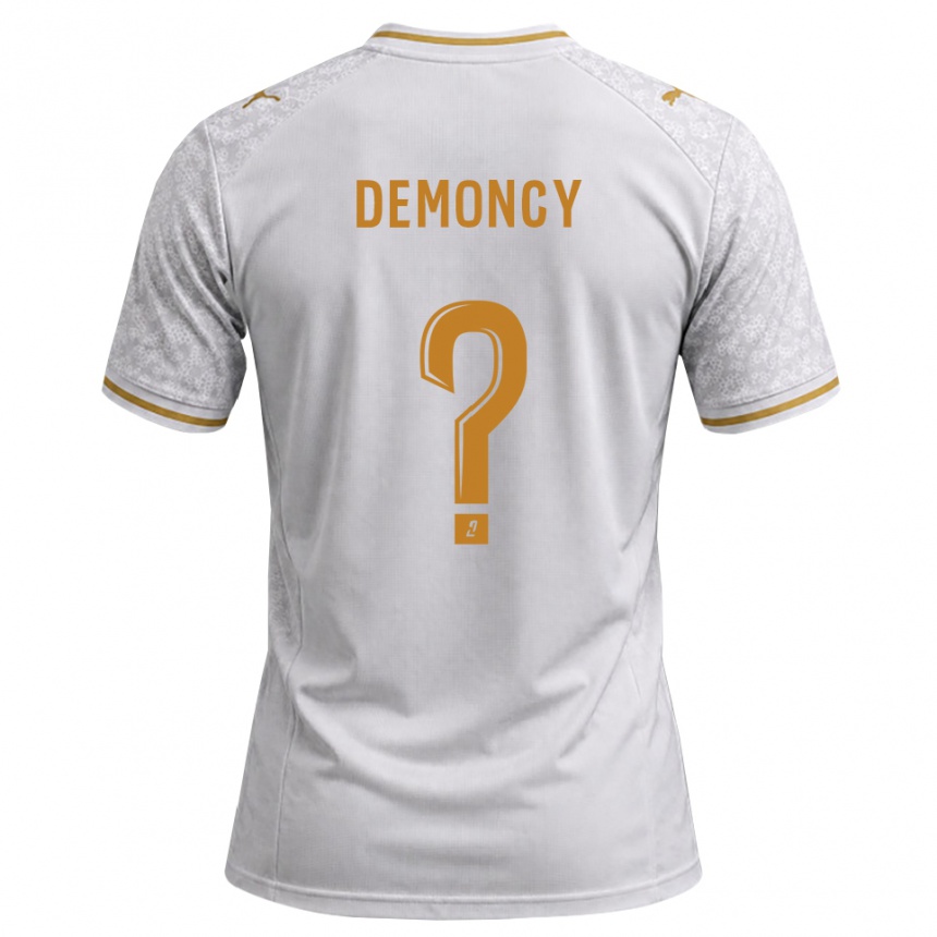 גברים כדורגל Yohan Demoncy #0 לבן אפור זהב הרחק ג'רזי 2026/27 גברים כדורגל Yohan Demoncy #0 לבן אפור זהב הרחק ג'רזי 2026/27
