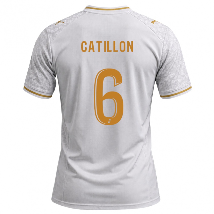 גברים כדורגל Eithan Catillon #6 לבן אפור זהב הרחק ג'רזי 2026/27