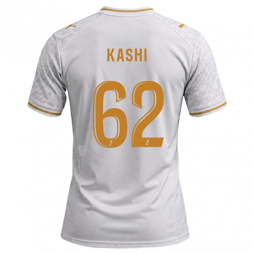 גברים כדורגל Amine Kashi #62 לבן אפור זהב הרחק ג'רזי 2026/27