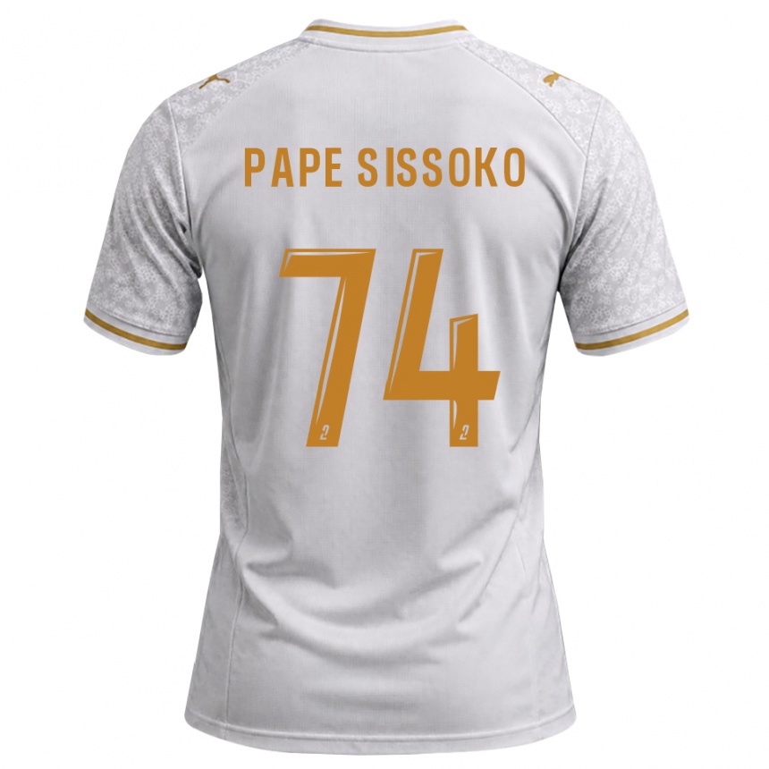 גברים כדורגל Niama Pape Sissoko #74 לבן אפור זהב הרחק ג'רזי 2026/27