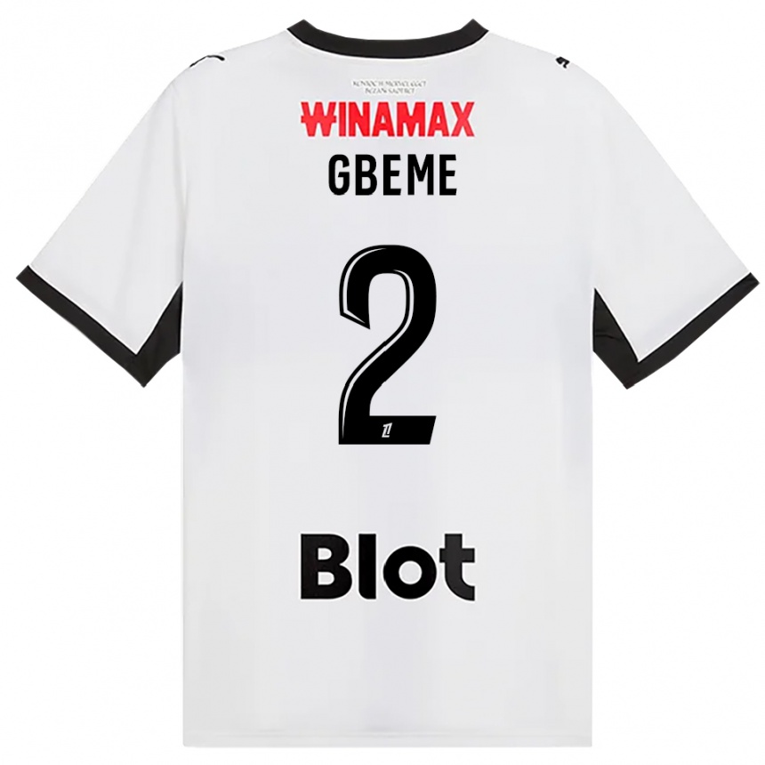 גברים כדורגל Mervin Gbeme #2 לבן אדום שחור הרחק ג'רזי 2026/27