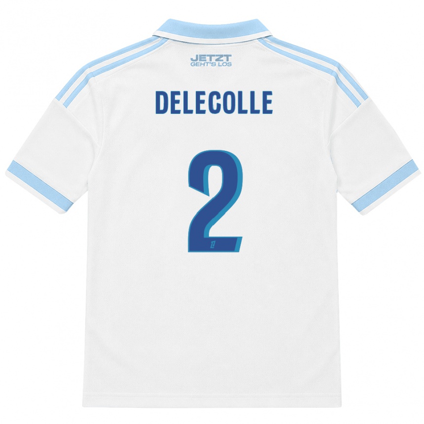 גברים כדורגל Timéo Delecolle #2 כחול שמיים בהיר לבן אדום הרחק ג'רזי 2026/27