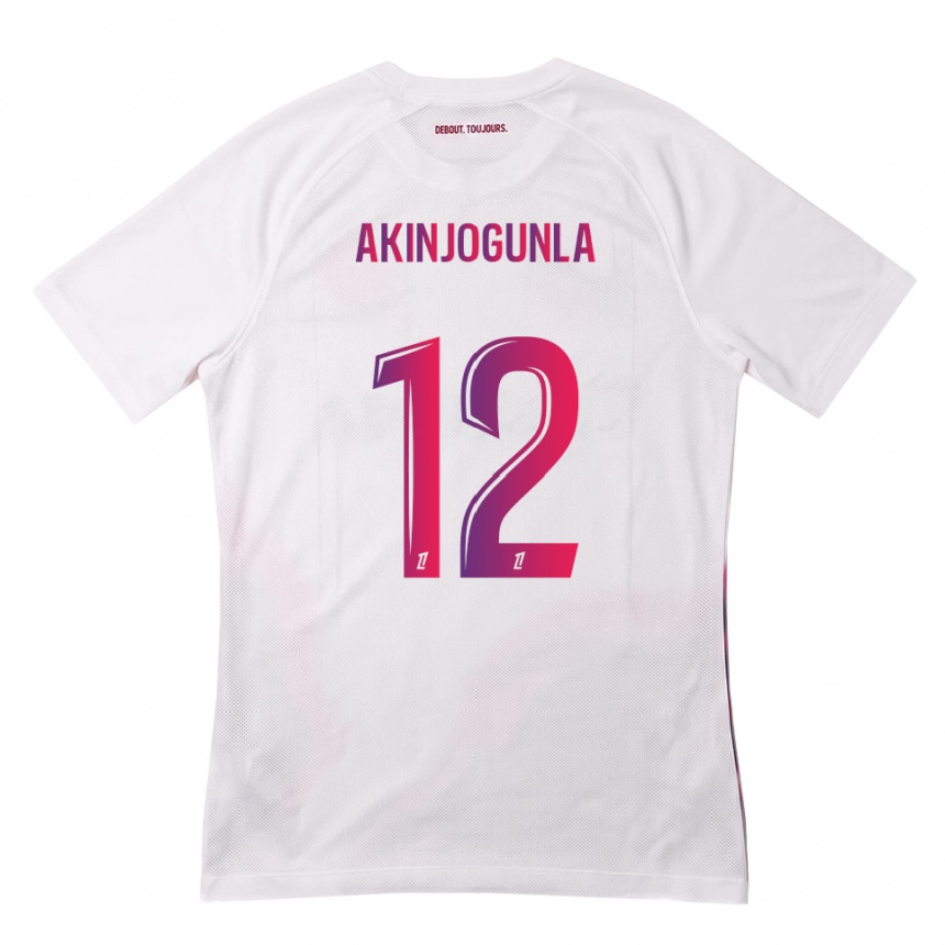 גברים כדורגל Michaël Akinjogunla #12 לבן ורוד סגול הרחק ג'רזי 2026/27