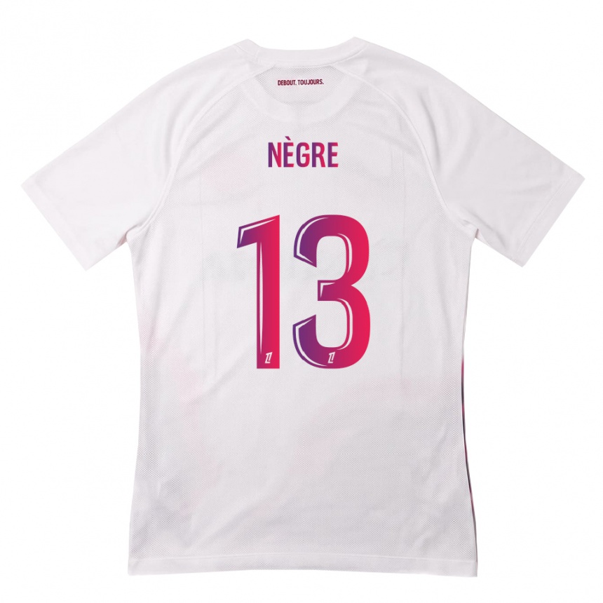 גברים כדורגל Thibo Nègre #13 לבן ורוד סגול הרחק ג'רזי 2026/27