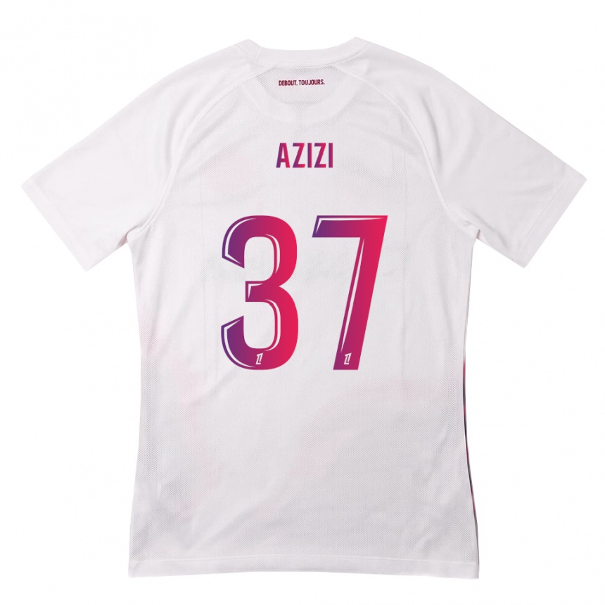 גברים כדורגל Ilyas Azizi #37 לבן ורוד סגול הרחק ג'רזי 2026/27