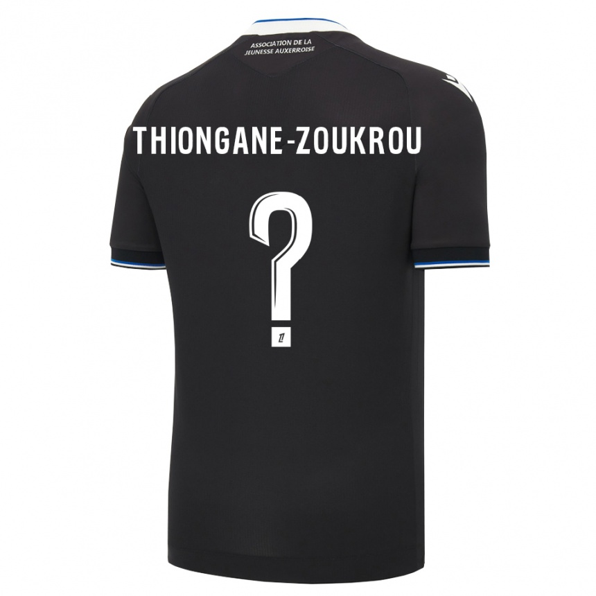 גברים כדורגל Ackah-Tidiane Thiongane-Zoukrou #0 שחור כחול לבן הרחק ג'רזי 2026/27