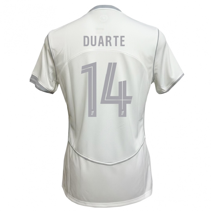 גברים כדורגל Luis Duarte #14 לבן אפור הרחק ג'רזי 2026/27