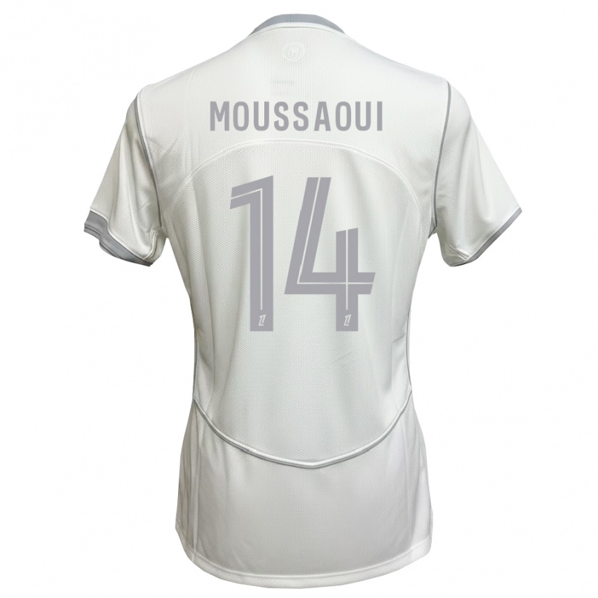 גברים כדורגל Amine Moussaoui #14 לבן אפור הרחק ג'רזי 2026/27