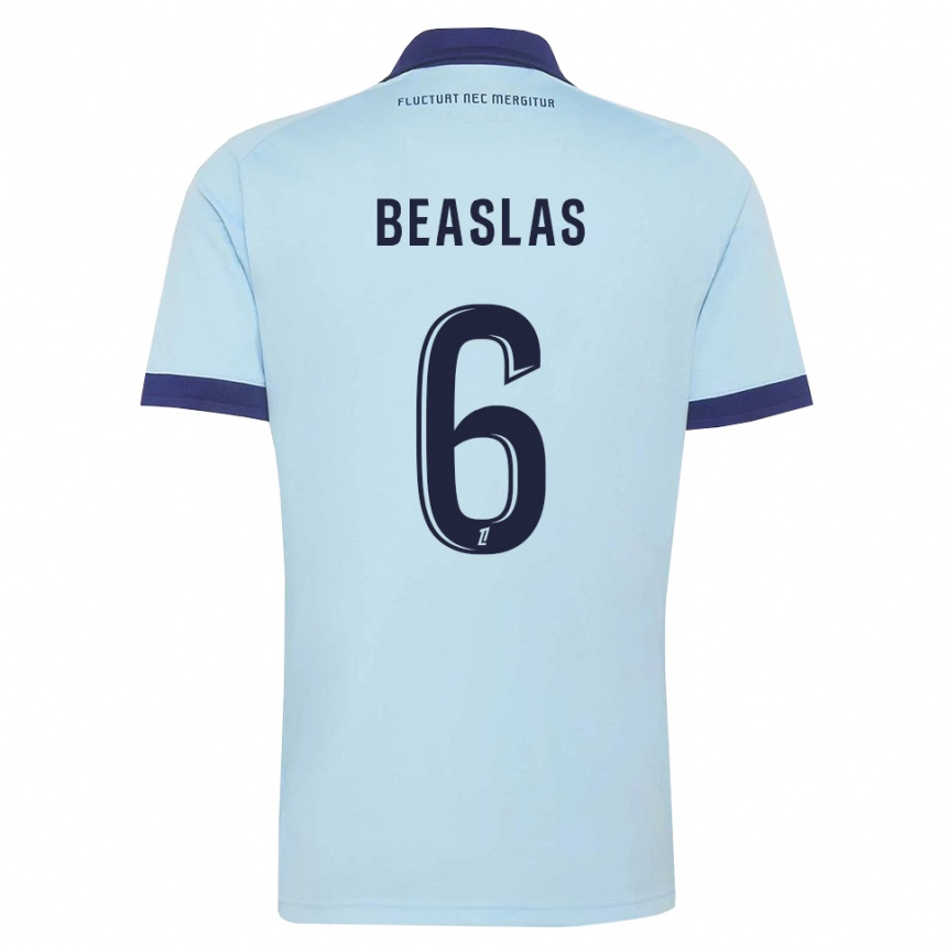 גברים כדורגל Matéo Beaslas #6 כחול תירס שחור הרחק ג'רזי 2026/27