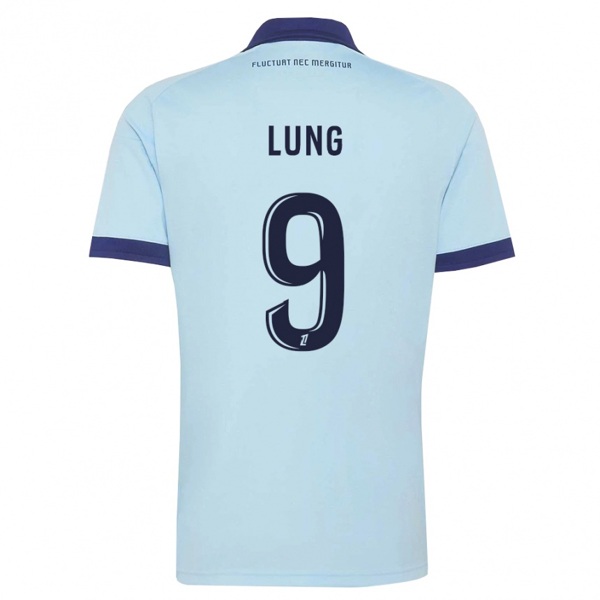גברים כדורגל Nelson Lung #9 כחול תירס שחור הרחק ג'רזי 2026/27