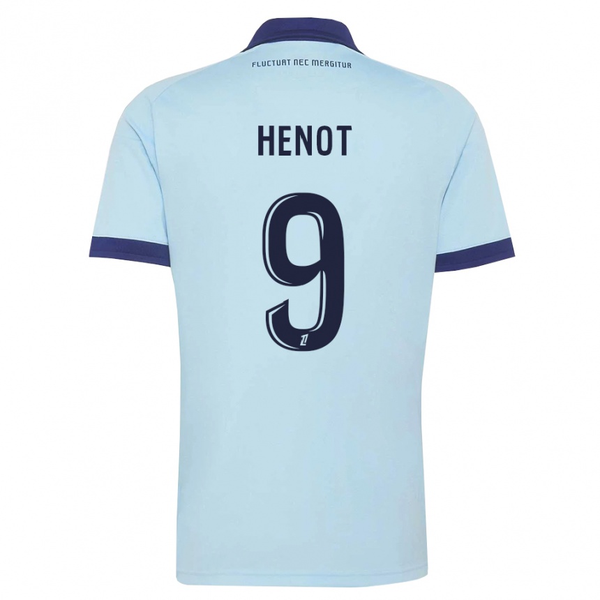 גברים כדורגל Kaïs Henot #9 כחול תירס שחור הרחק ג'רזי 2026/27
