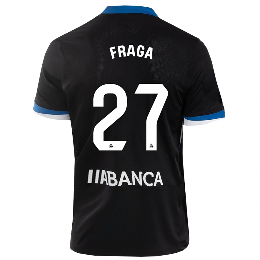 גברים כדורגל Álvaro Fraga #27 שחור כחול לבן הרחק ג'רזי 2026/27