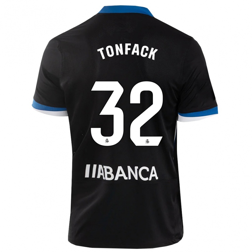 גברים כדורגל Bil Dornol Nsongo Tonfack #32 שחור כחול לבן הרחק ג'רזי 2026/27
