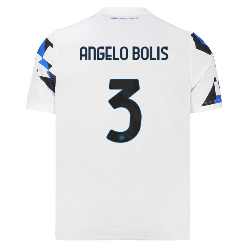 גברים כדורגל Tommaso Angelo Bolis #3 לבן אדום כחול הרחק ג'רזי 2026/27