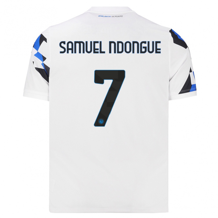 גברים כדורגל Frederick Samuel Ndongue #7 לבן אדום כחול הרחק ג'רזי 2026/27