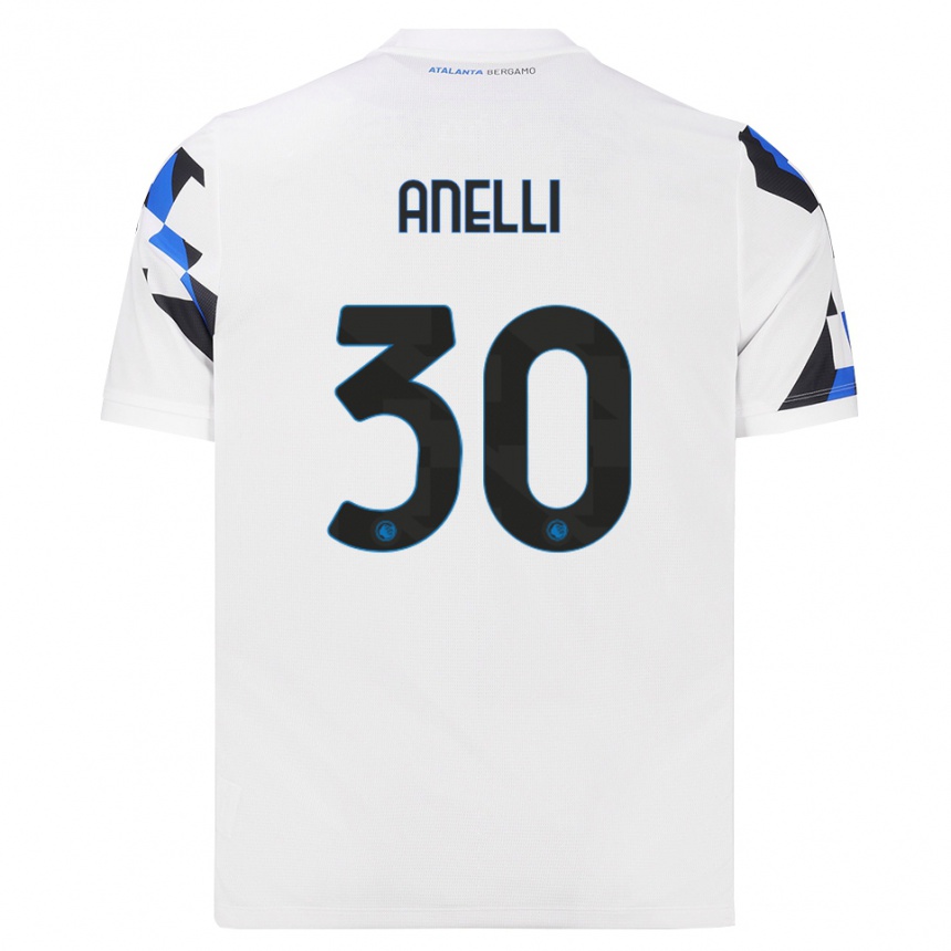גברים כדורגל Alessandro Anelli #30 לבן אדום כחול הרחק ג'רזי 2026/27 גברים כדורגל Alessandro Anelli #30 לבן אדום כחול הרחק ג'רזי 2026/27