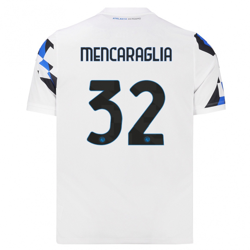 גברים כדורגל Filippo Mencaraglia #32 לבן אדום כחול הרחק ג'רזי 2026/27