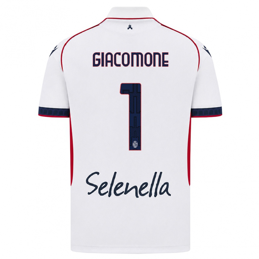 גברים כדורגל Giacomo Giacomone #1 לבן אדום כחול מלכותי הרחק ג'רזי 2026/27