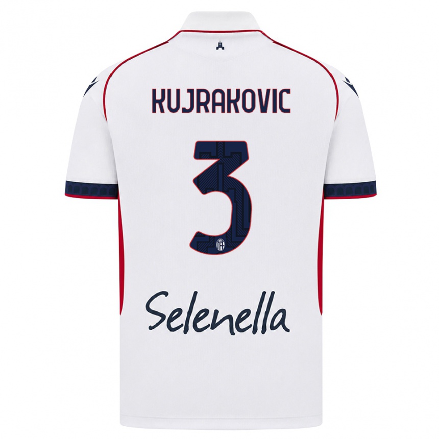 גברים כדורגל Minel Kujrakovic #3 לבן אדום כחול מלכותי הרחק ג'רזי 2026/27