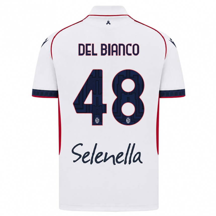 גברים כדורגל Riccardo Del Bianco #48 לבן אדום כחול מלכותי הרחק ג'רזי 2026/27