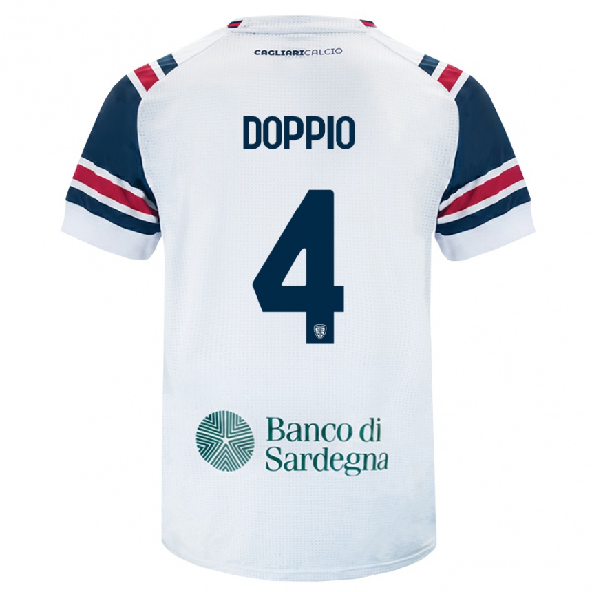 גברים כדורגל Andrea Doppio #4 לבן אדום ירוק הרחק ג'רזי 2026/27